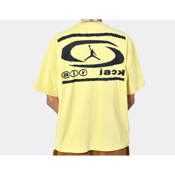 Air Jordan x Travis Scott Mens T Shirt Yellow Canary DZ5514 308 Size M NEW Rodeo - Picture 2 of 3